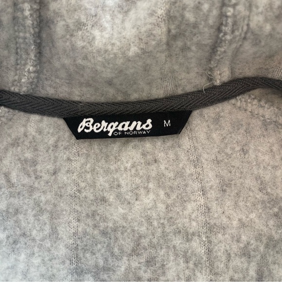 Bergans of Norway Women Grey Hooded Wool Blend Sweater Bergflette Jacket Medium - Picture 5 of 14
